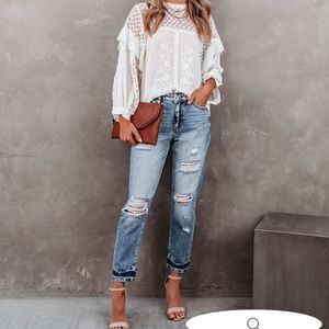 Kancan Prince High Rise Distressed Boyfriend Denim